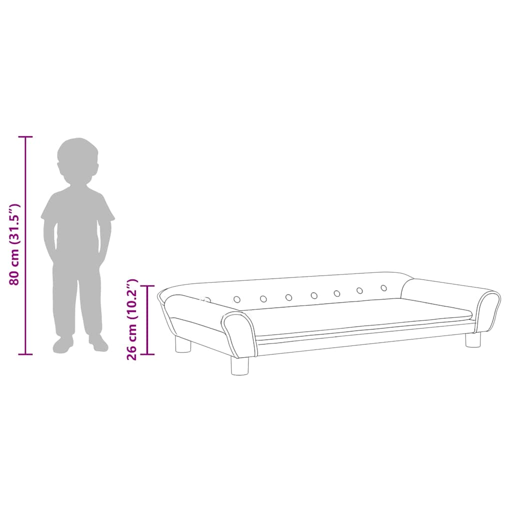 Children's sofa black 100x50x26 cm velvet