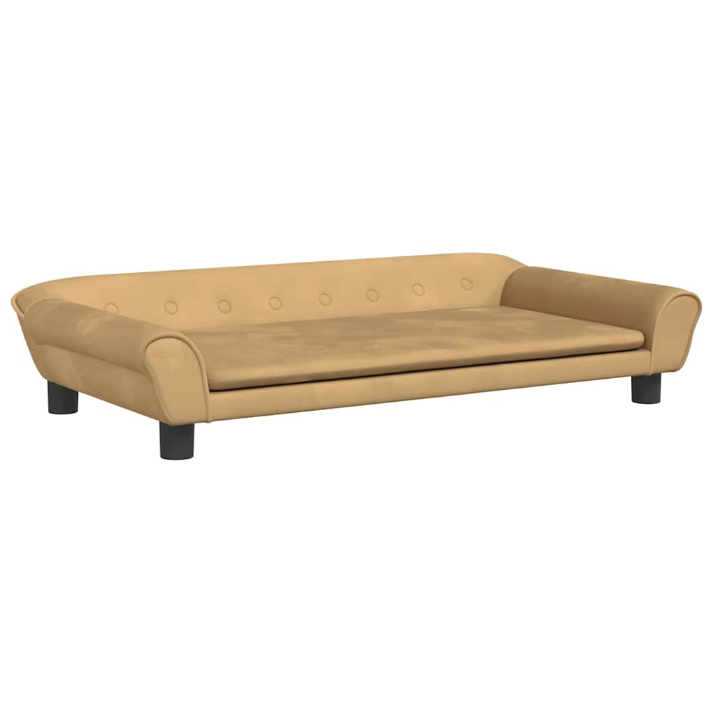 Children's sofa brown 100x50x26 cm velvet