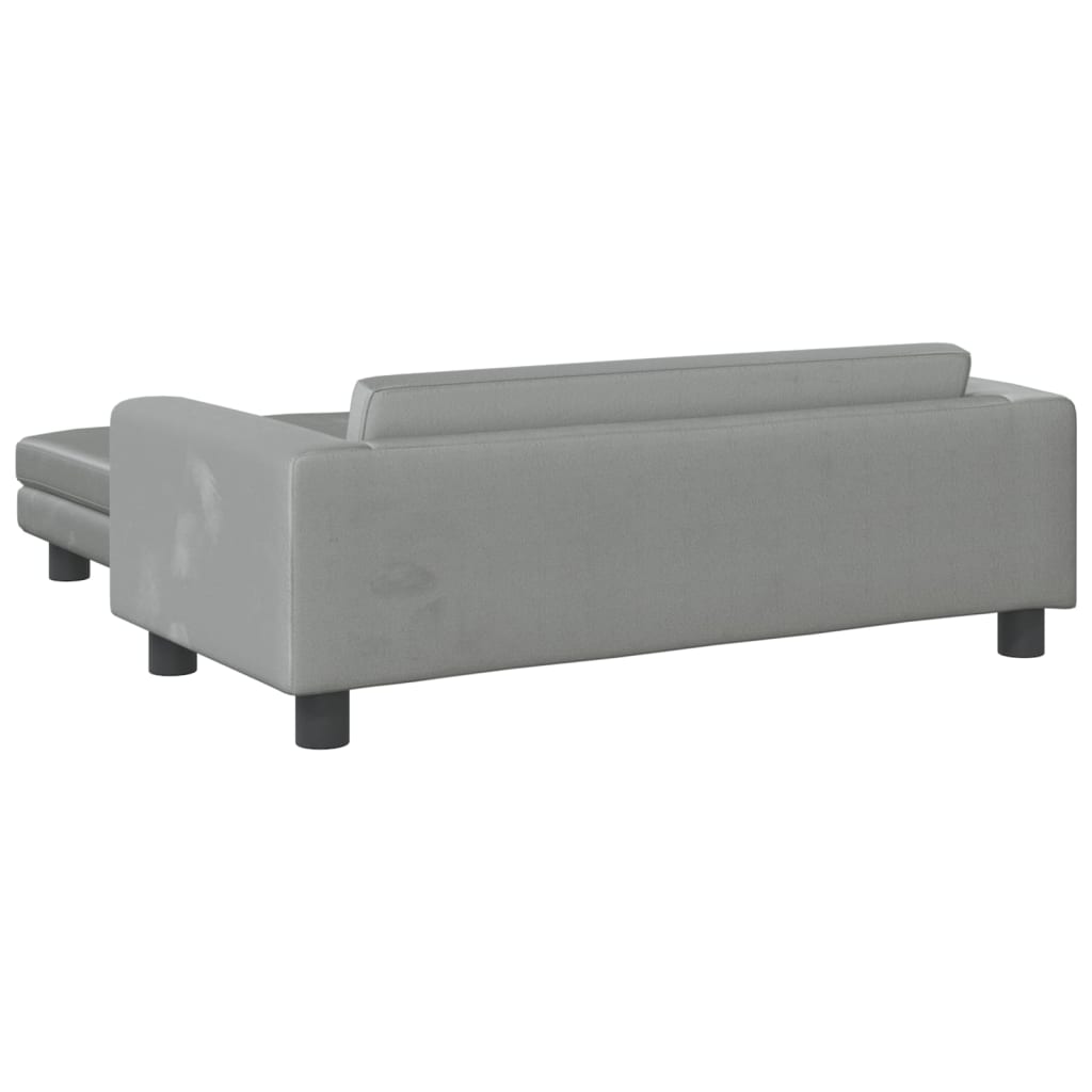 Children's sofa with stool light grey 100x50x30 cm velvet