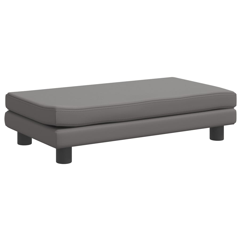 Canapé enfant avec tabouret gris 100x50x30 cm simili cuir