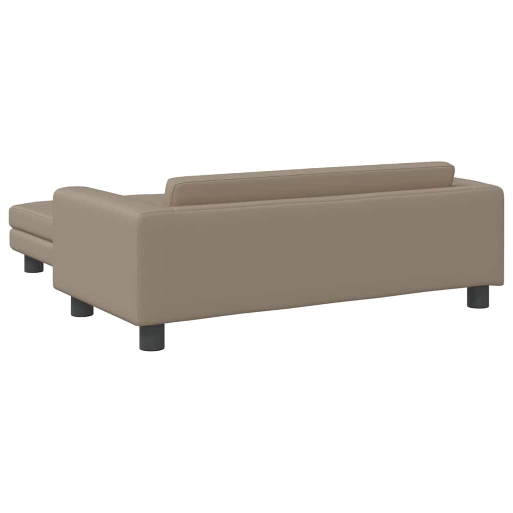Canapé enfant avec tabouret marron cappuccino 100x50x30 cm simili cuir