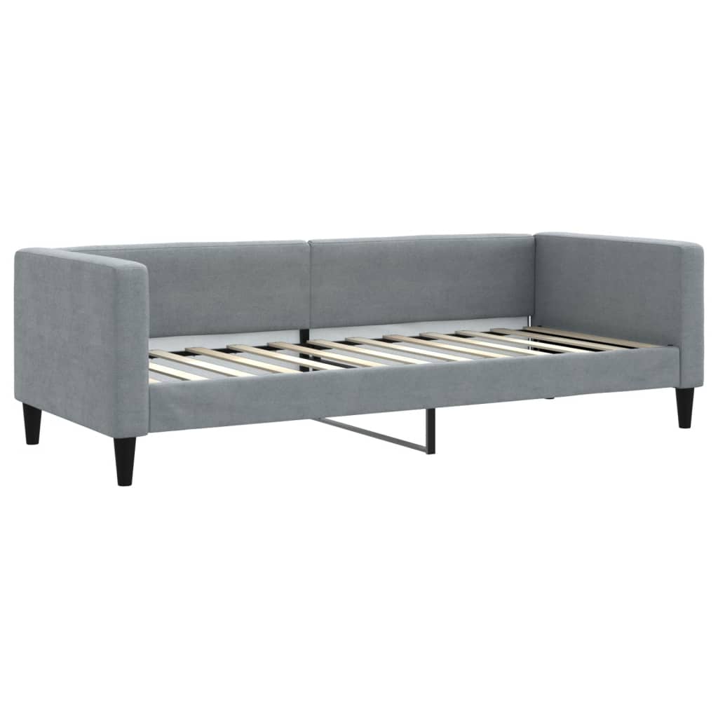 Lit de repos avec matelas en tissu gris clair 80x200 cm