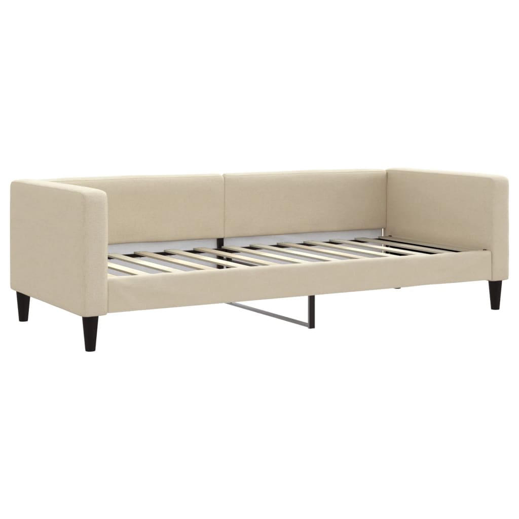 Daybed with mattress cream 80x200 cm fabric