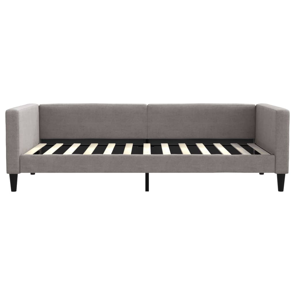 Daybed with mattress taupe 100x200 cm fabric