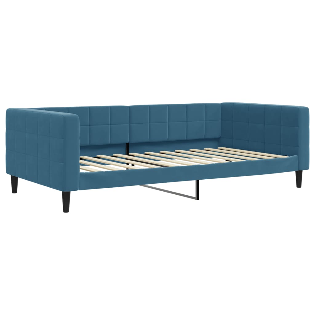Daybed with mattress blue 100x200 cm velvet