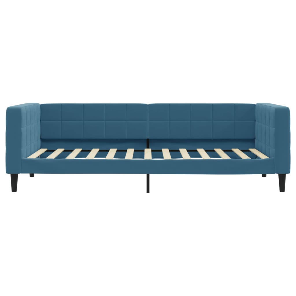 Daybed with mattress blue 100x200 cm velvet