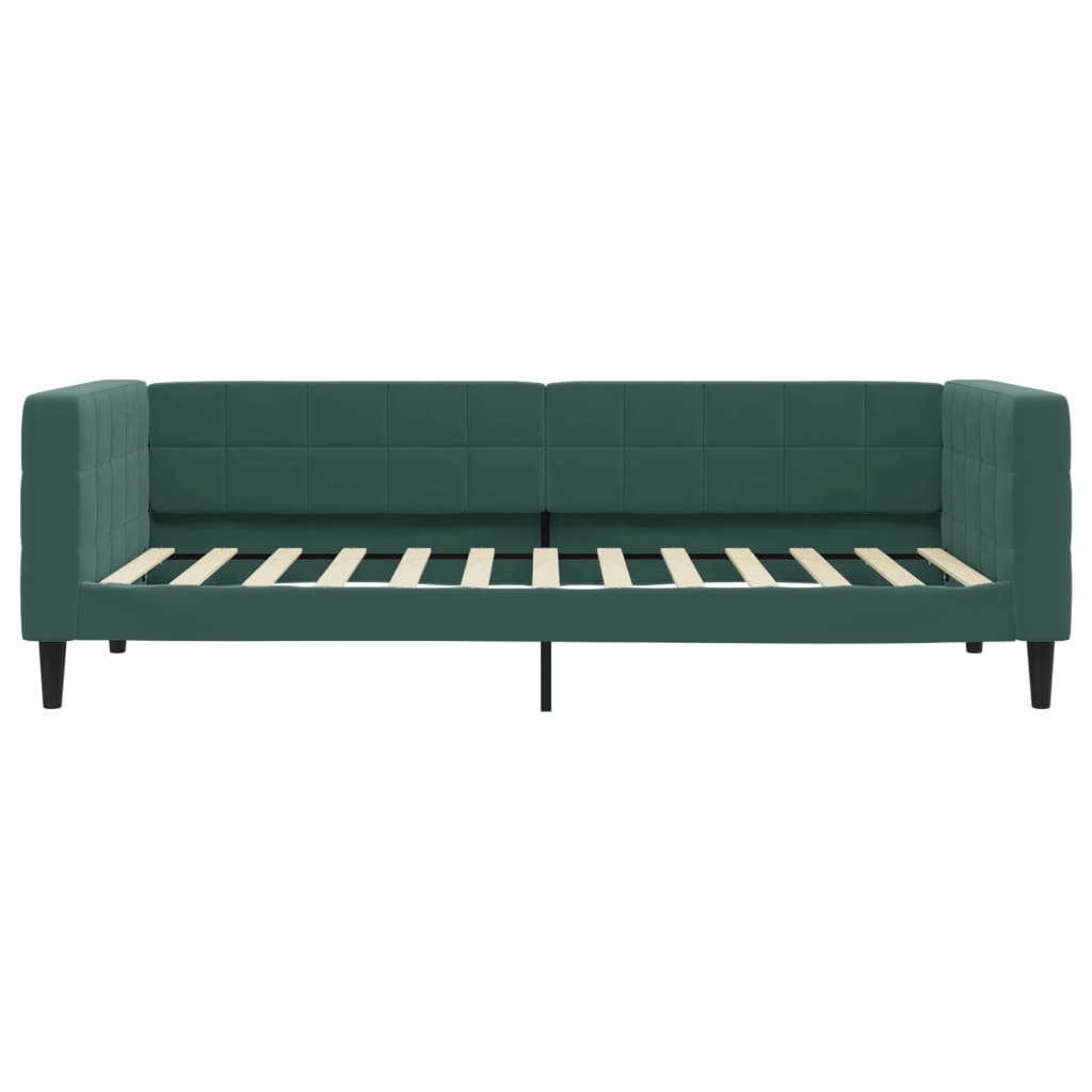 Daybed with mattress dark green 100x200 cm velvet