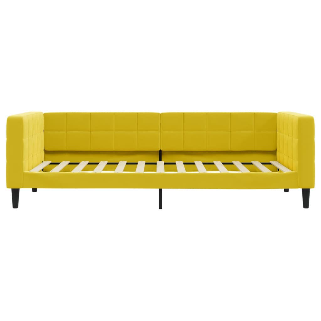 Daybed with mattress yellow 100x200 cm velvet