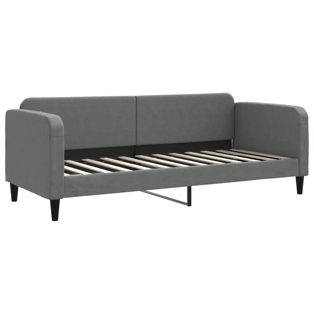 Daybed with mattress dark grey 80x200 cm fabric