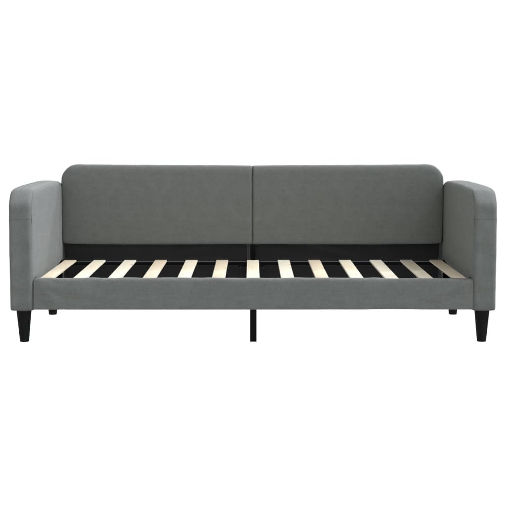 Daybed with mattress dark grey 80x200 cm fabric