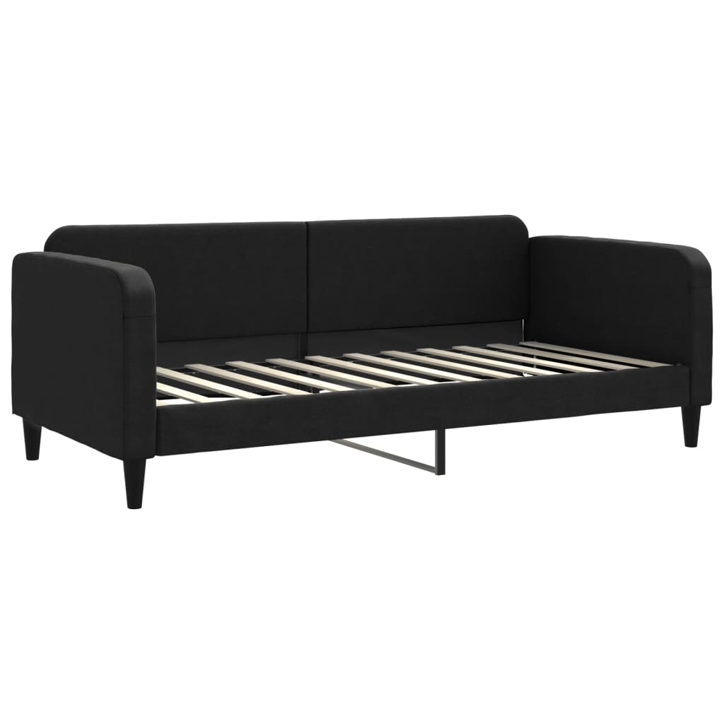 Daybed with mattress black 90x200 cm fabric