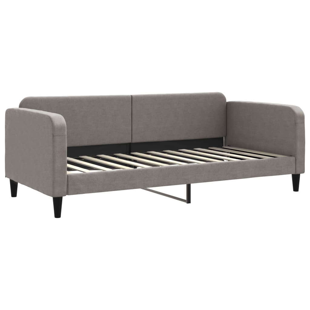 Daybed with mattress taupe 90x200 cm fabric