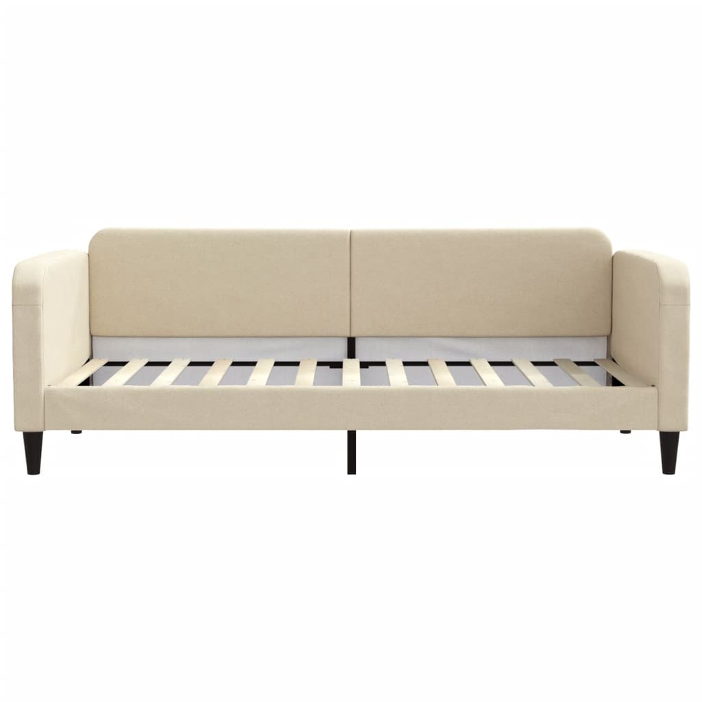 Daybed with mattress cream 90x200 cm fabric
