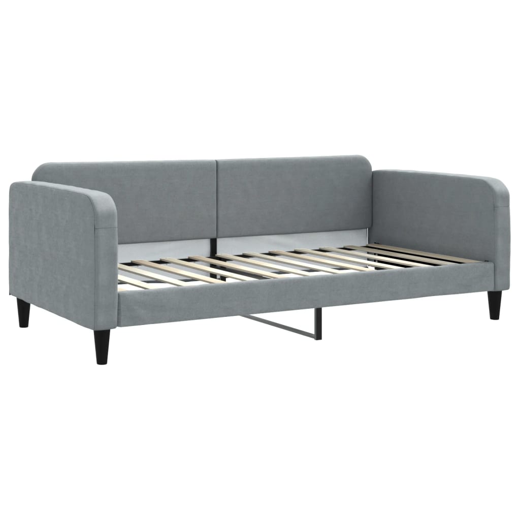Lit de repos avec matelas en tissu gris clair 100x200 cm