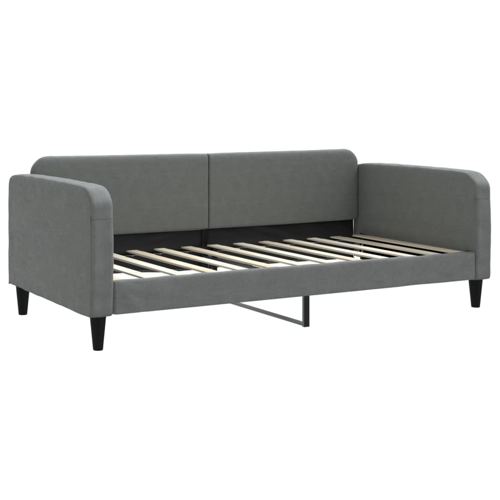 Daybed with mattress dark grey 100x200 cm fabric