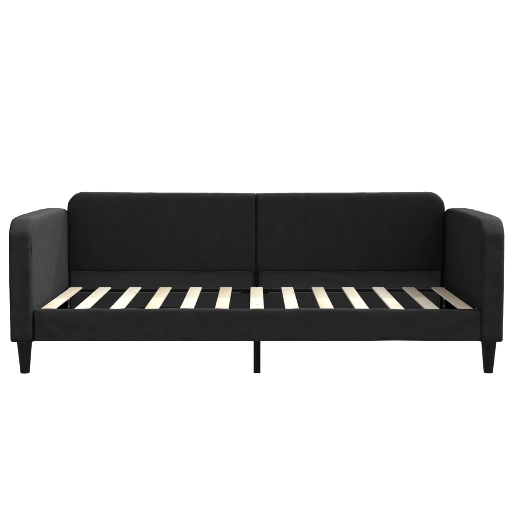 Daybed with mattress black 100x200 cm fabric
