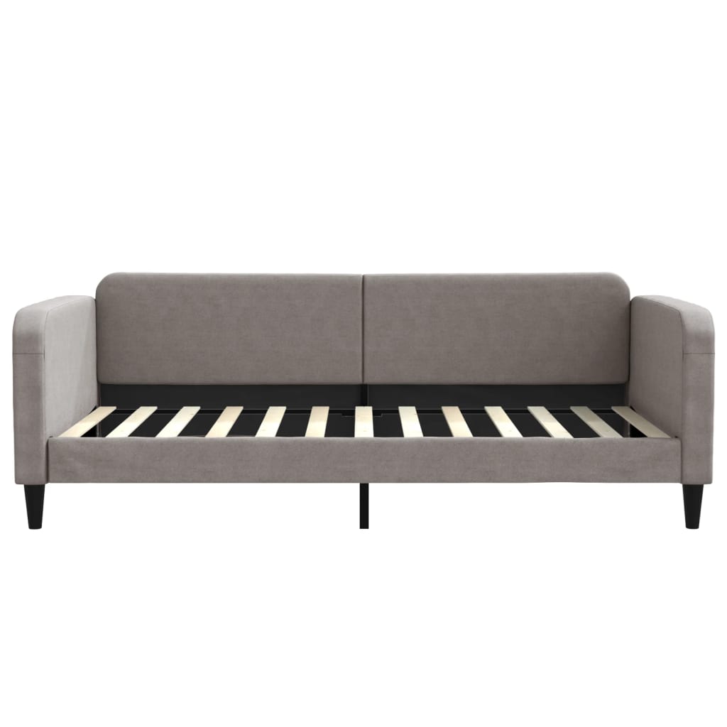 Daybed with mattress taupe 100x200 cm fabric