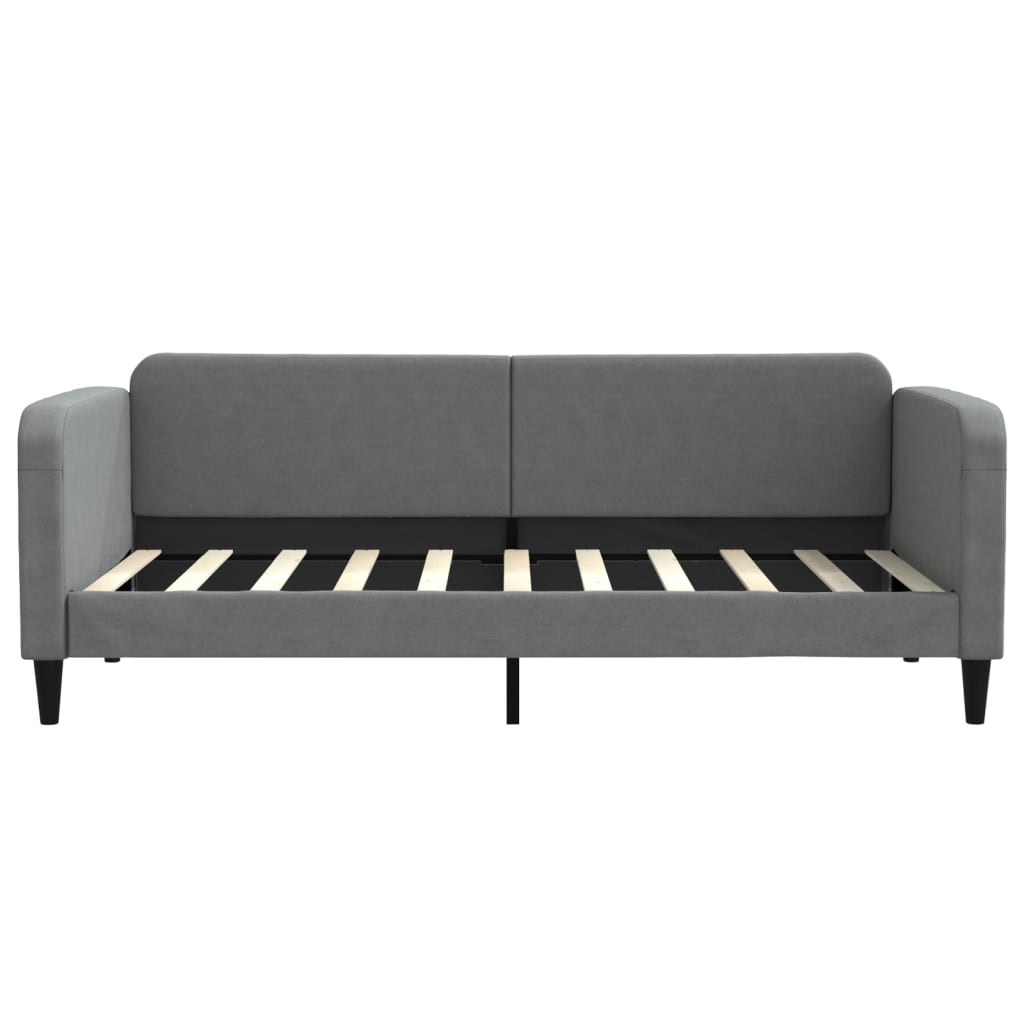 Daybed with mattress dark grey 90x190 cm fabric