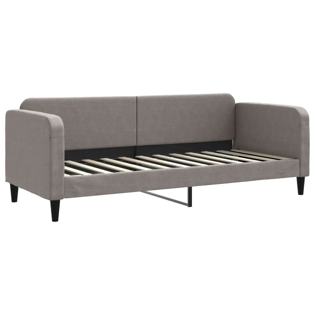 Daybed extendable with mattress taupe 80x200 cm fabric