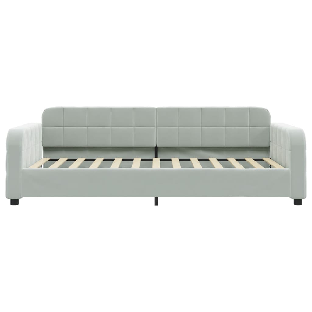 Lit de repos avec matelas gris clair 100x200 cm velours