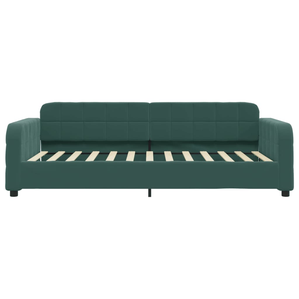 Daybed with mattress dark green 100x200 cm velvet