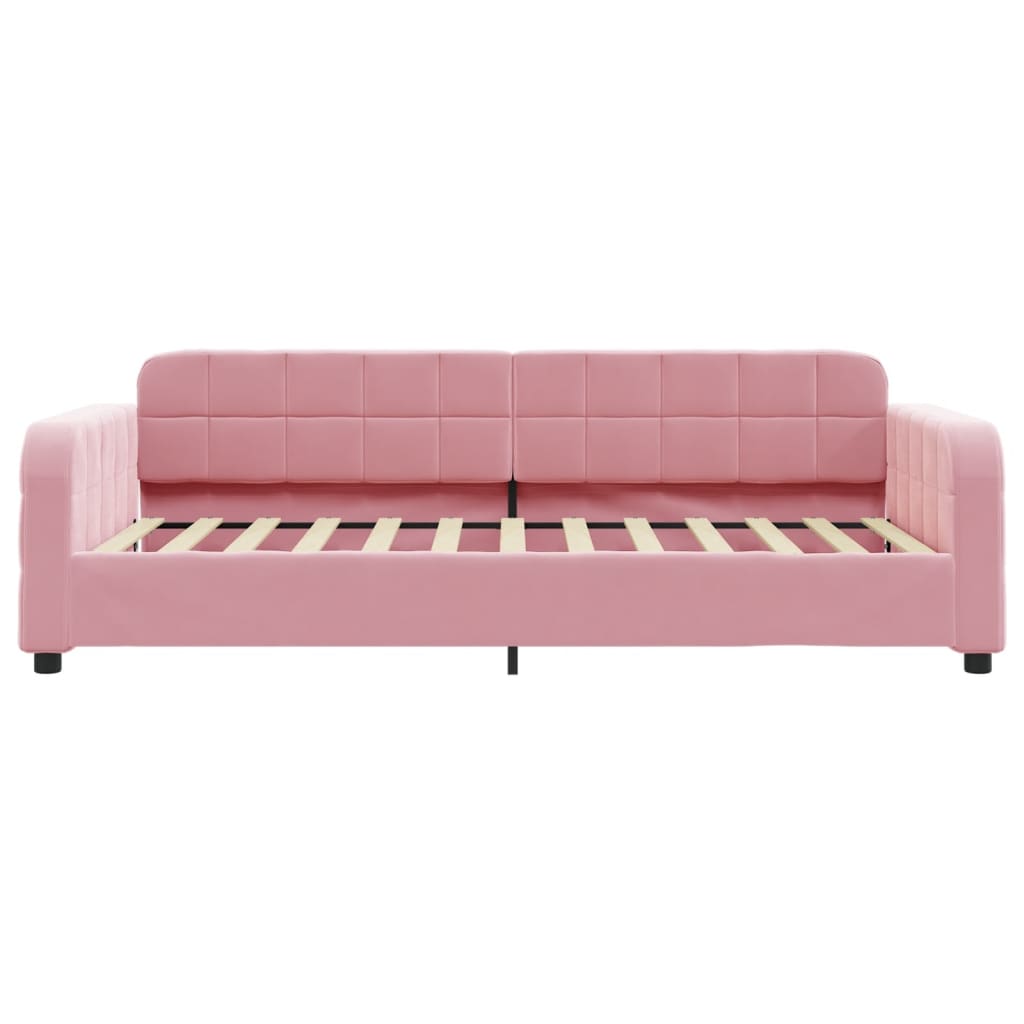Daybed with mattress pink 100x200 cm velvet