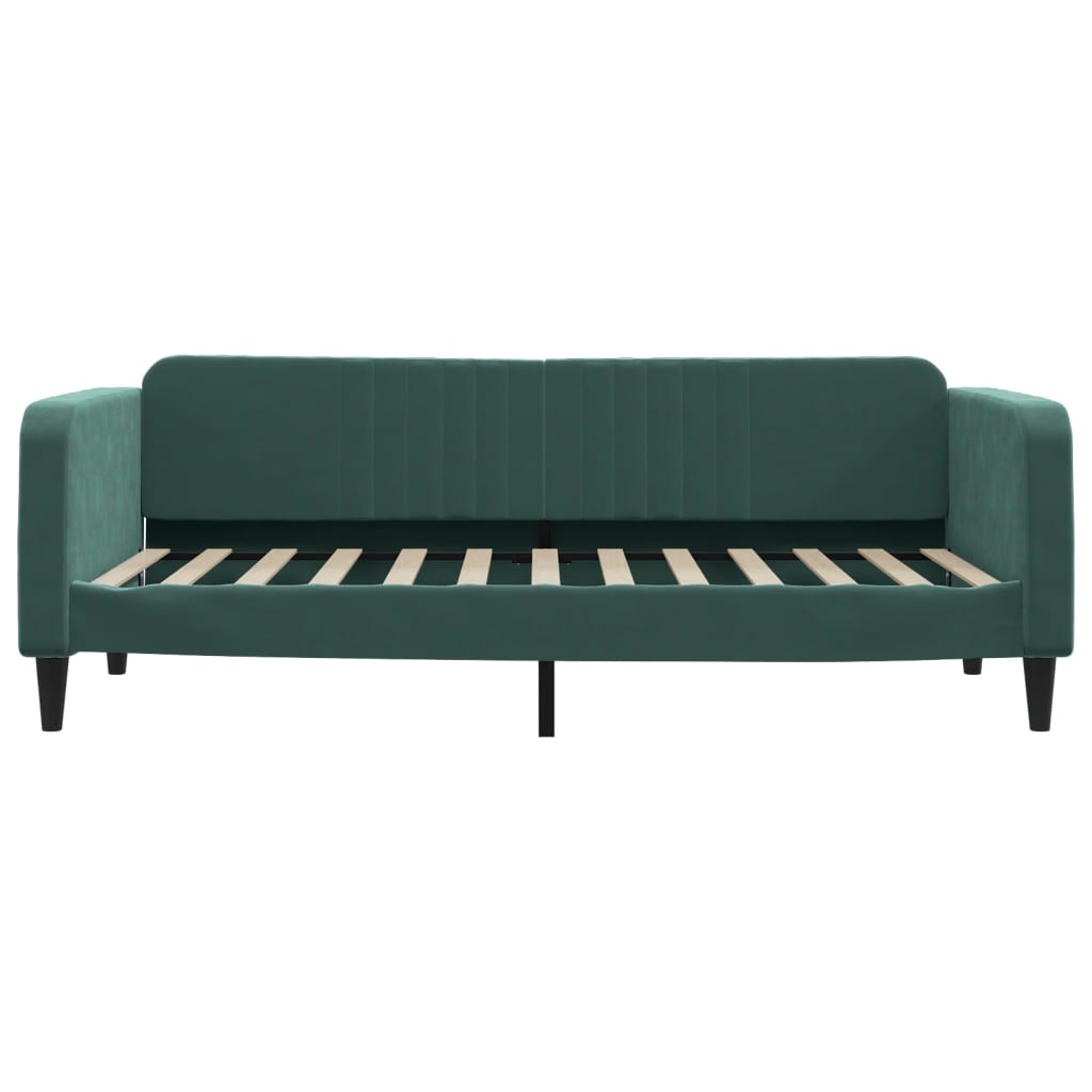 Daybed with mattress dark green 100x200 cm velvet