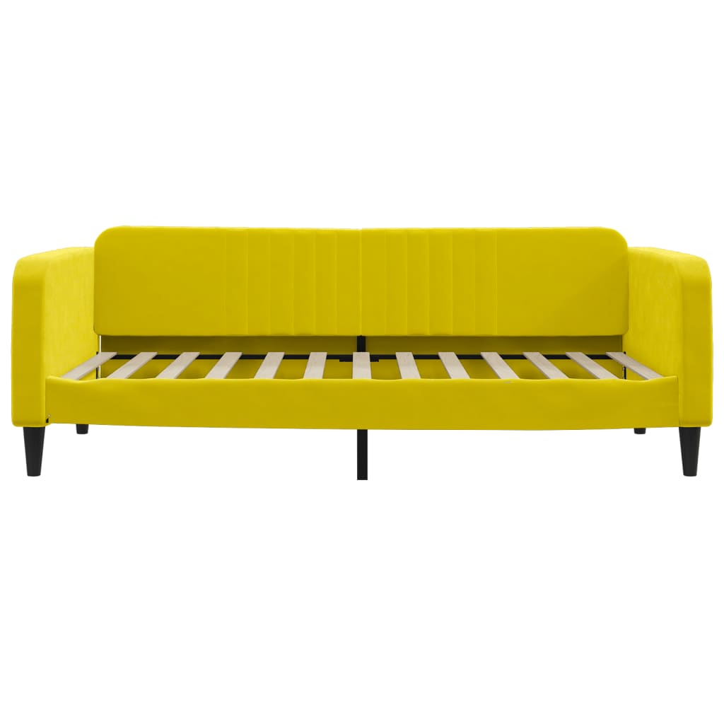 Daybed with mattress yellow 100x200 cm velvet