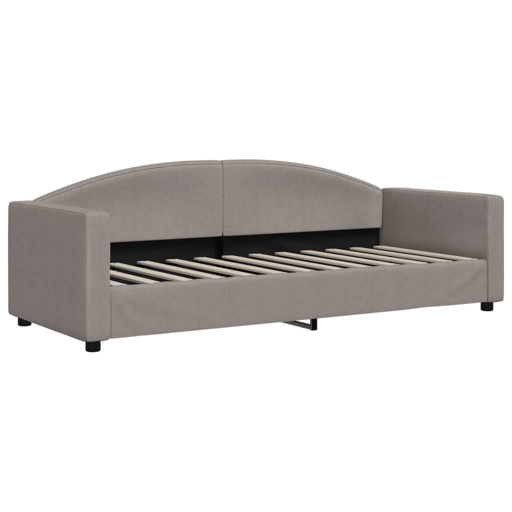 Daybed with mattress taupe 80x200 cm fabric