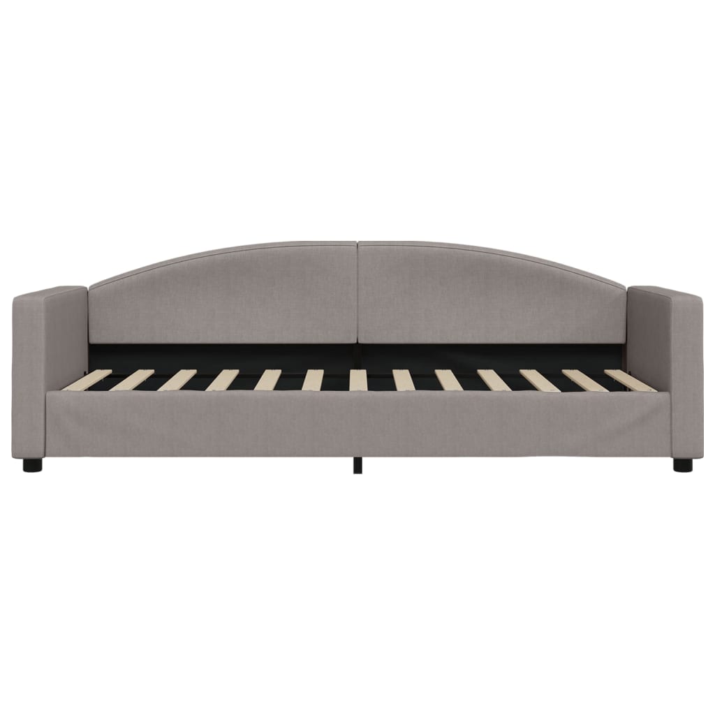 Daybed with mattress taupe 80x200 cm fabric