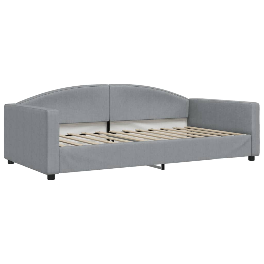 Lit de repos avec matelas en tissu gris clair 100x200 cm