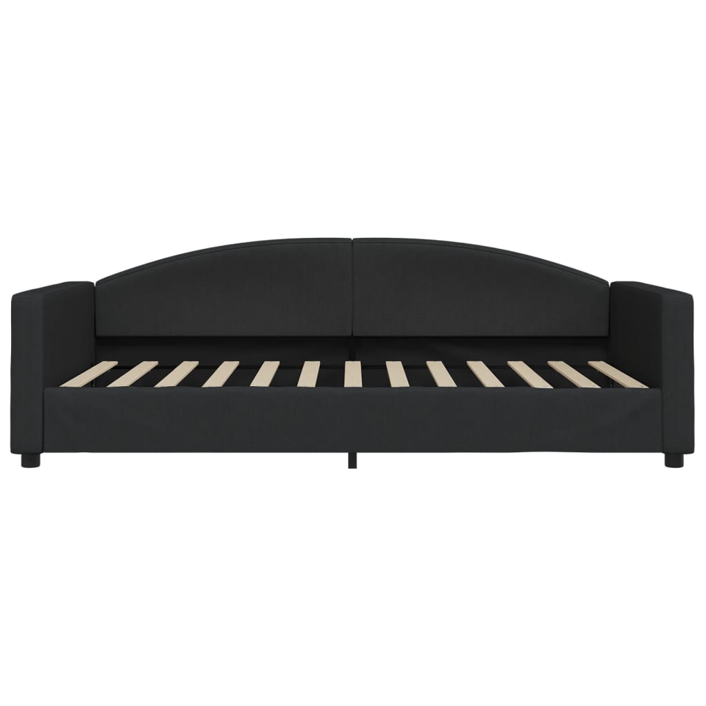 Daybed with mattress black 100x200 cm fabric
