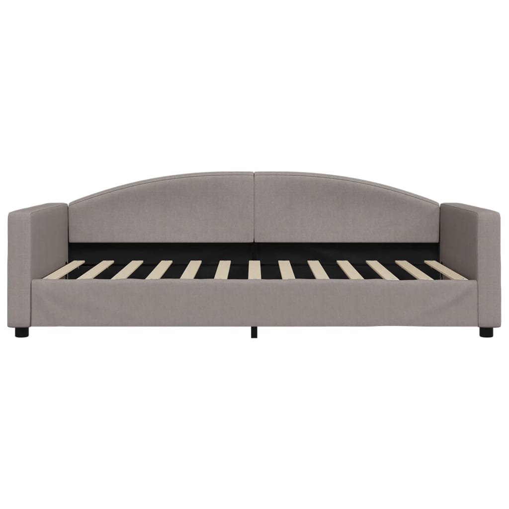 Daybed with mattress taupe 100x200 cm fabric