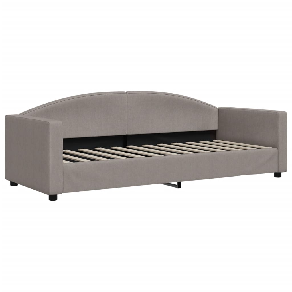 Daybed extendable with mattress taupe 80x200 cm fabric