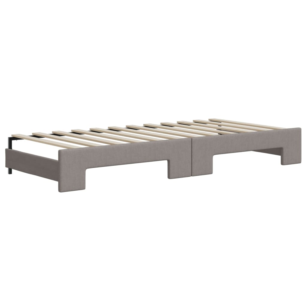 Daybed extendable with mattress taupe 80x200 cm fabric