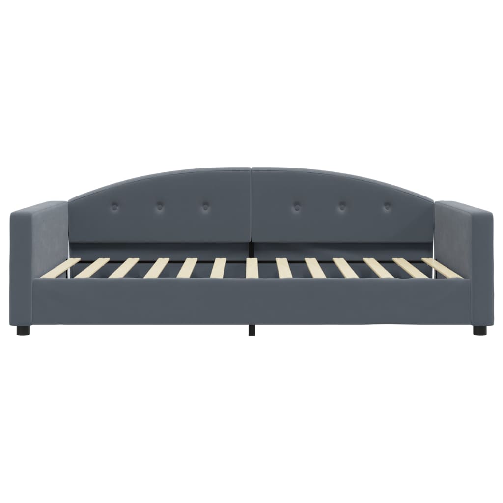 Daybed with mattress dark grey 100x200 cm velvet