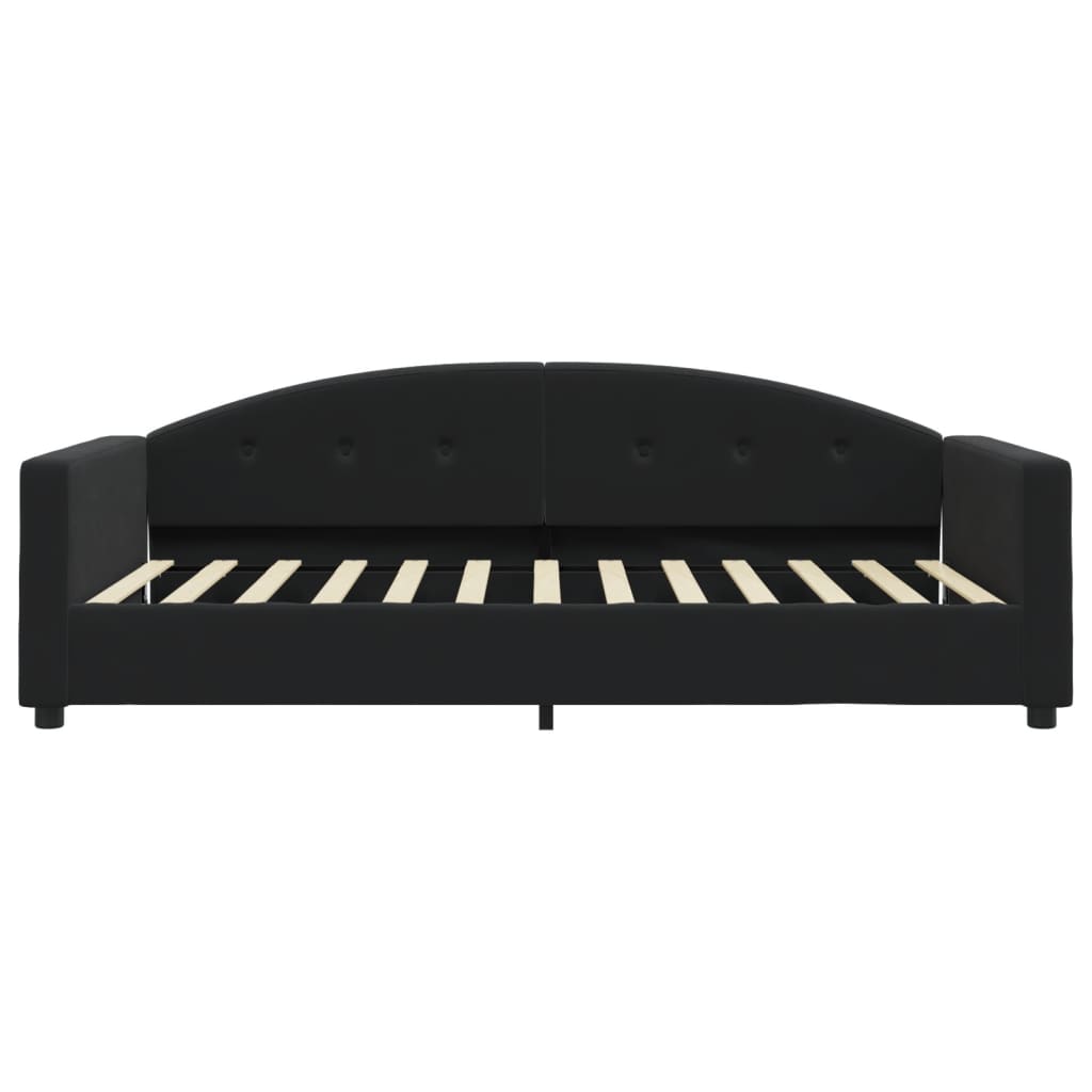 Daybed with mattress black 100x200 cm velvet