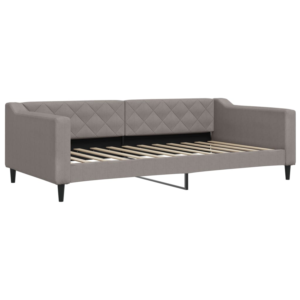 Daybed with mattress taupe 100x200 cm fabric