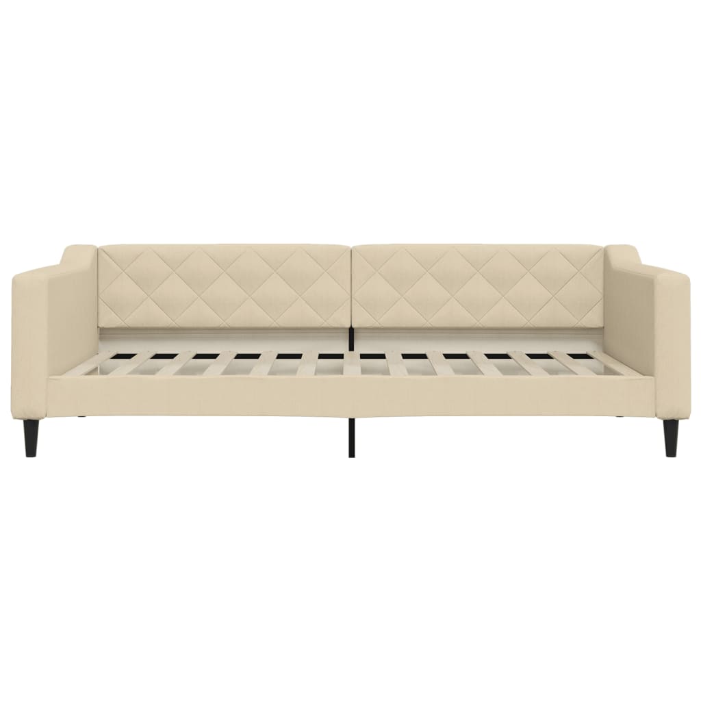 Daybed with mattress cream 100x200 cm fabric