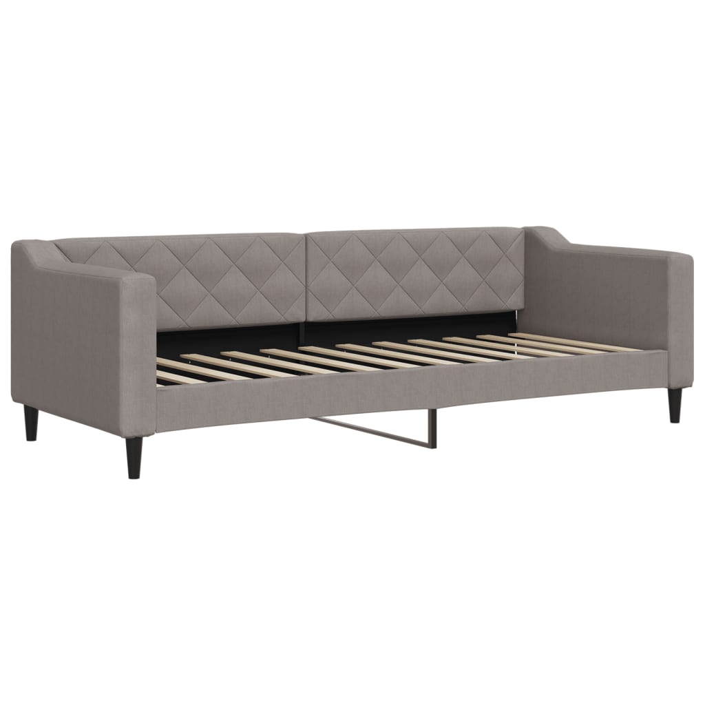 Daybed extendable with mattress taupe 80x200 cm fabric