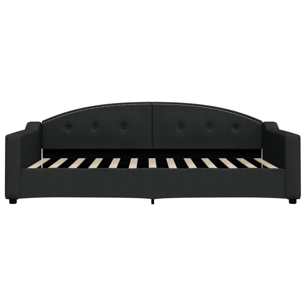 Daybed with mattress black 100x200 cm fabric