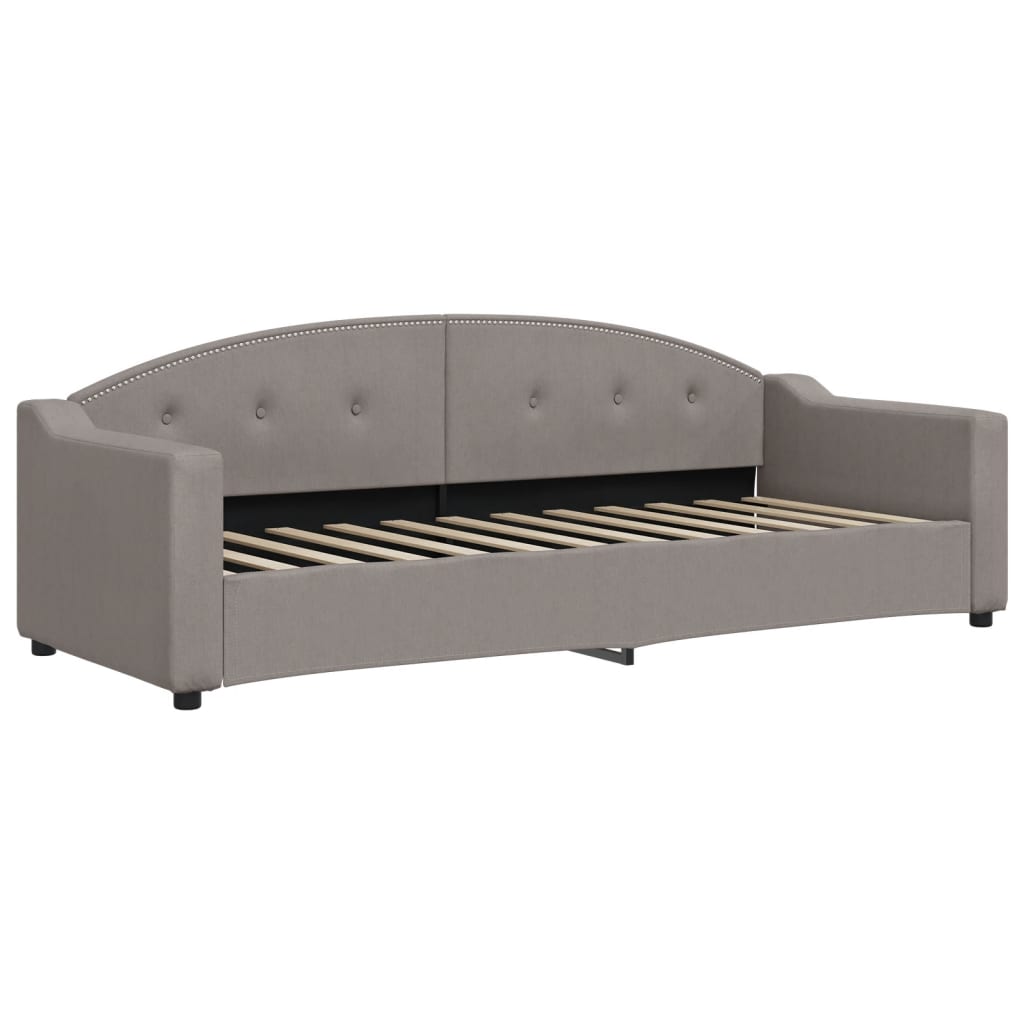 Daybed extendable with mattress taupe 80x200 cm fabric