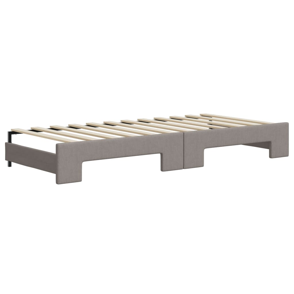 Daybed extendable with mattress taupe 80x200 cm fabric
