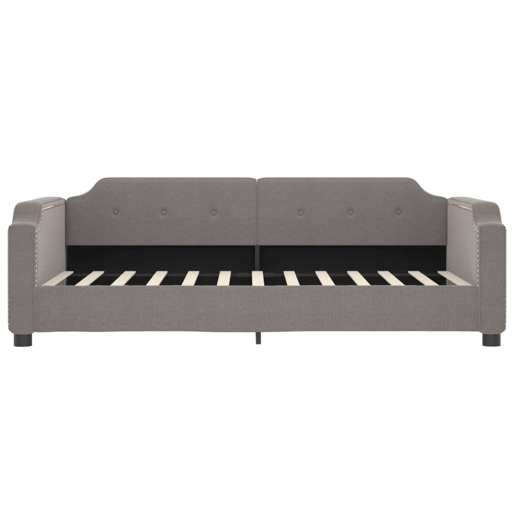 Daybed with mattress taupe 80x200 cm fabric
