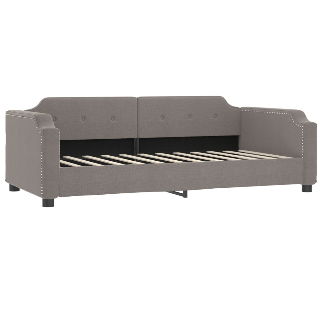 Daybed with mattress taupe 100x200 cm fabric