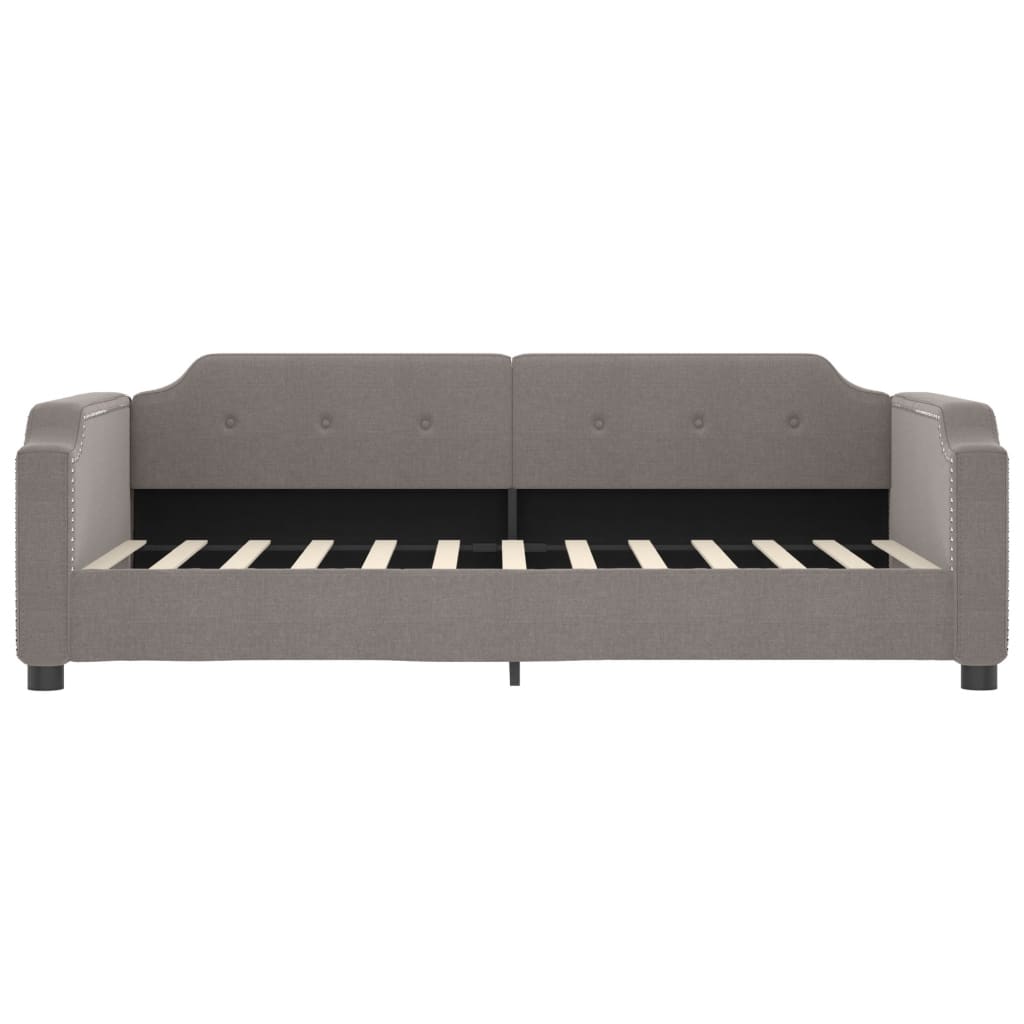 Daybed with mattress taupe 100x200 cm fabric