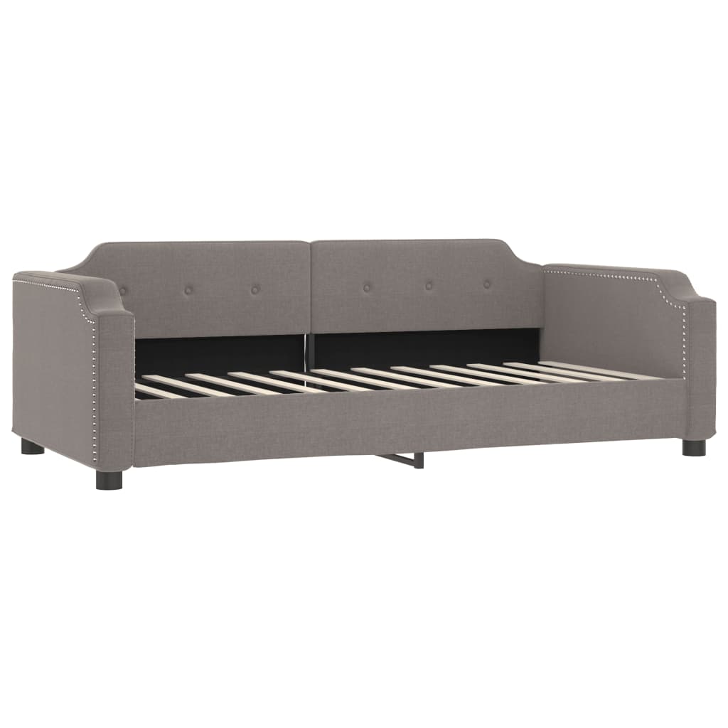 Daybed extendable with mattress taupe 80x200 cm fabric