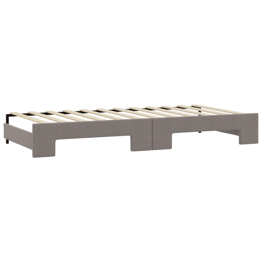 Daybed extendable with mattress taupe 80x200 cm fabric