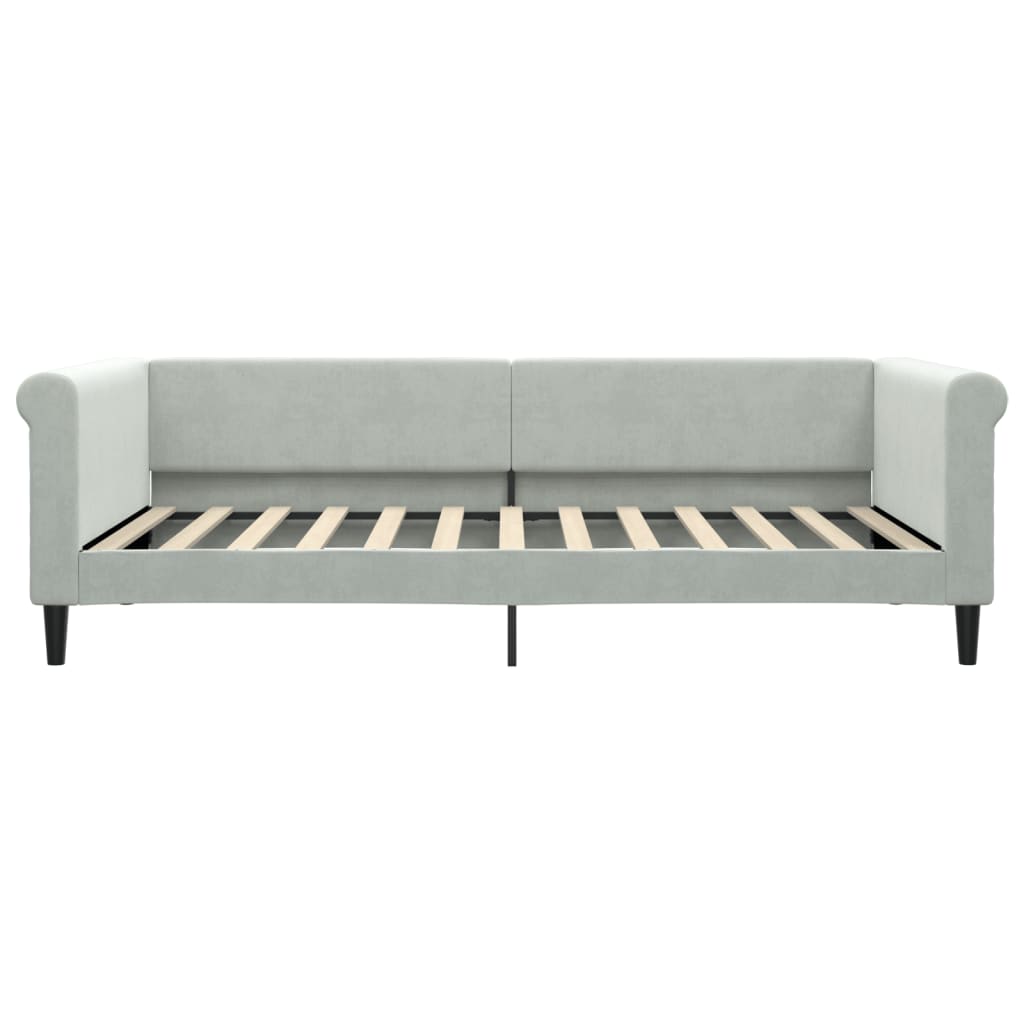 Lit de repos avec matelas gris clair 100x200 cm velours