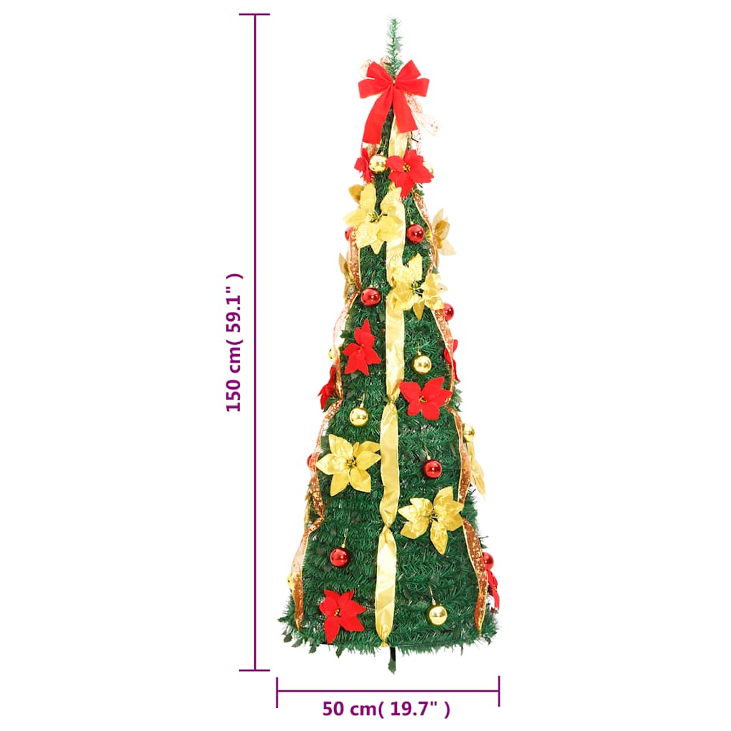 Pop-Up-Weihnachtsbaum Künstlich 100 LEDs Grün 150 cm